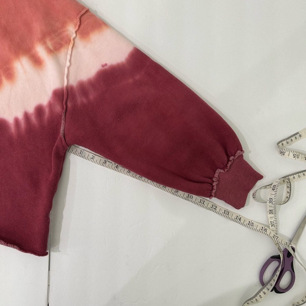 Wildfox Pink White & Maroon Dip Tie Dye Sweatshirt Women Medium - Picture 8 of 8